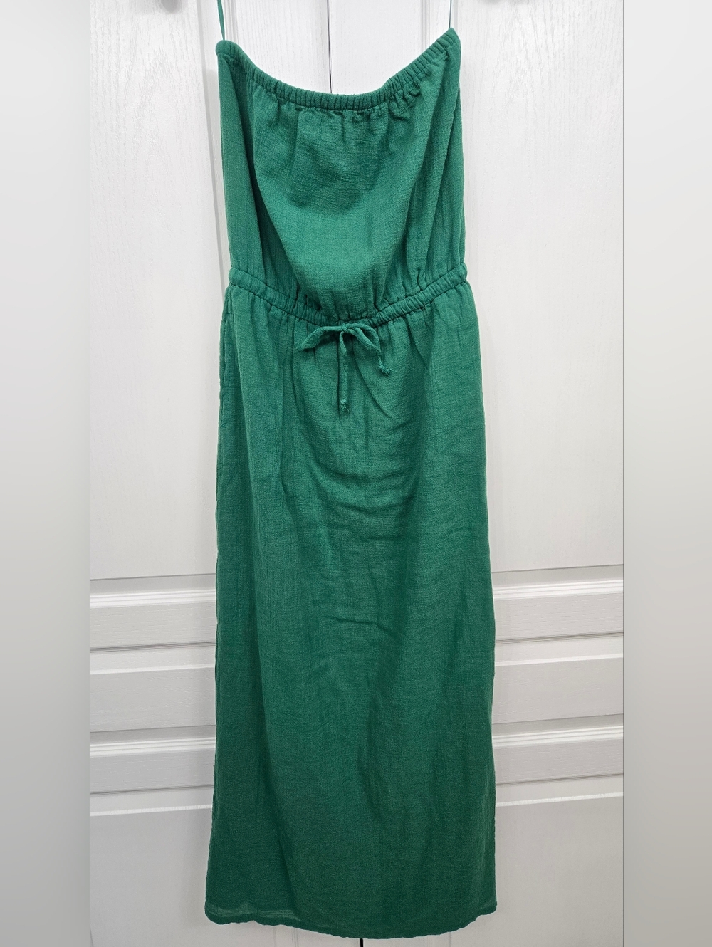 J. Crew Emerald Green Elastic Waist Maxi Dress